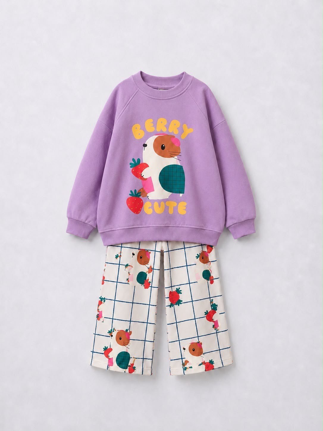 Lila Berry Cute Desenli Eşofman Takım