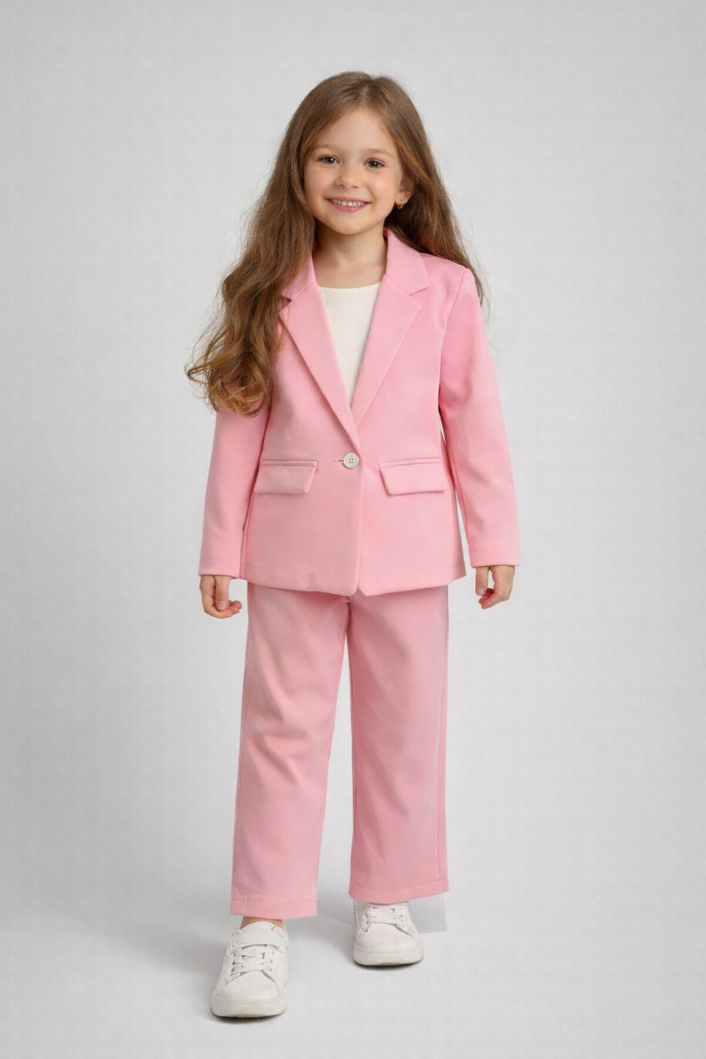 Pembe Blazer Ceket Pantolon Takım