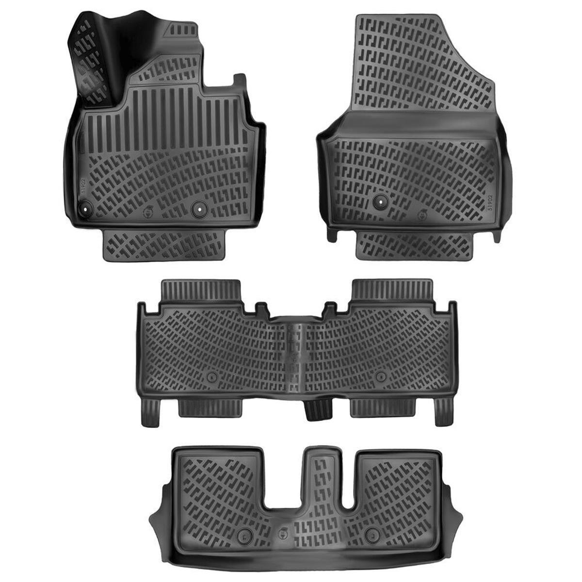 Rizline Kia EV9 2023+ (7 Koltuk-3 Sıra) 3D Havuzlu Paspas