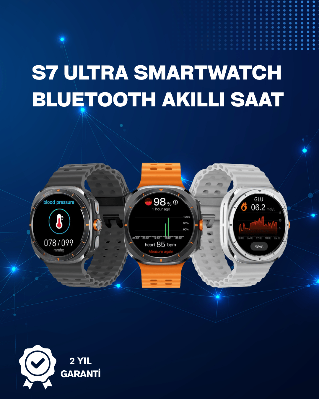  Akıllı Saat | Kalp Ritmi, Nabız ve Uyku Takibi | iOS Uyumlu