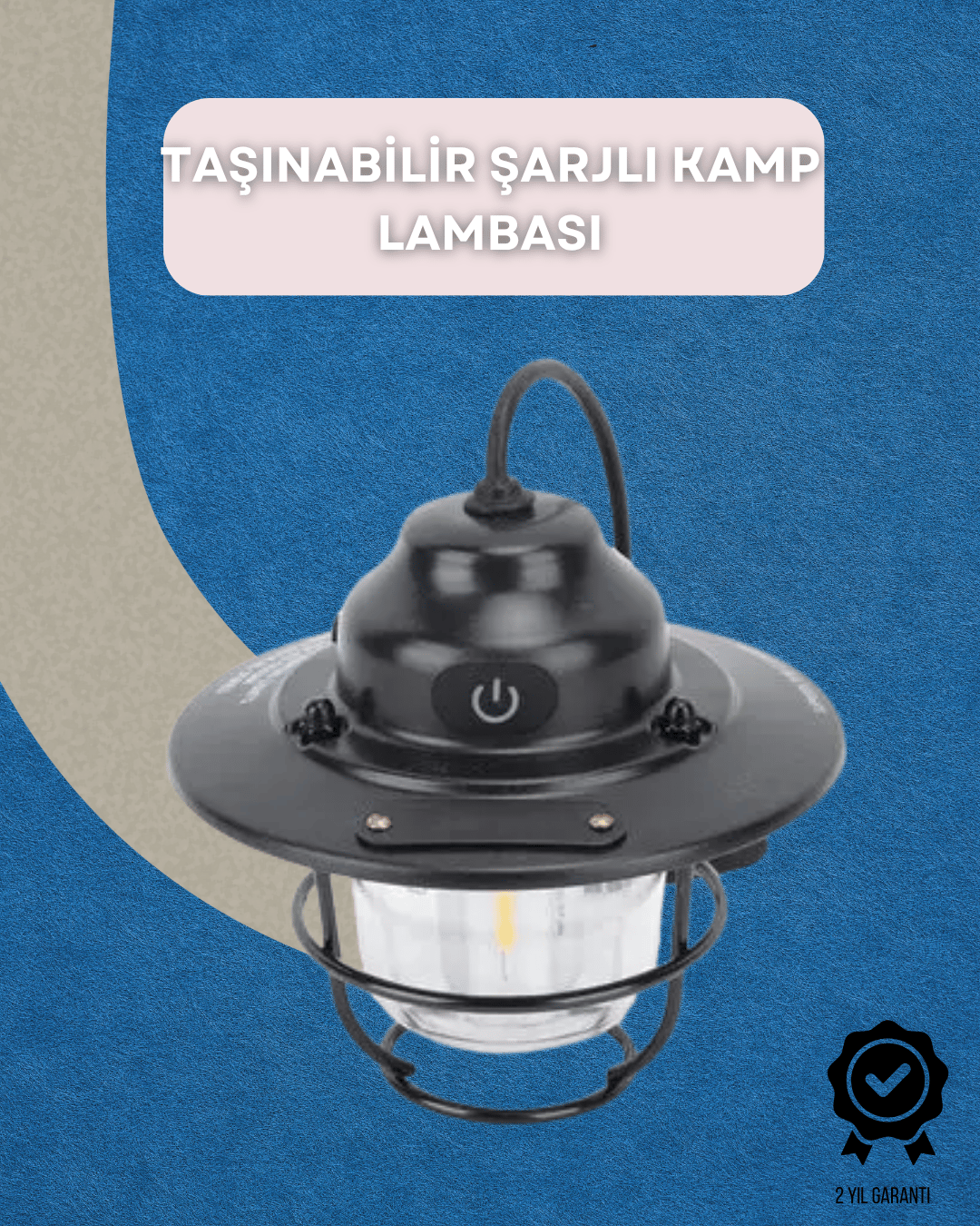  Dış Mekan İçin Şık LED Fener – 4400mAh Pil, IPX4 Su Geçirmez, Asılabilir