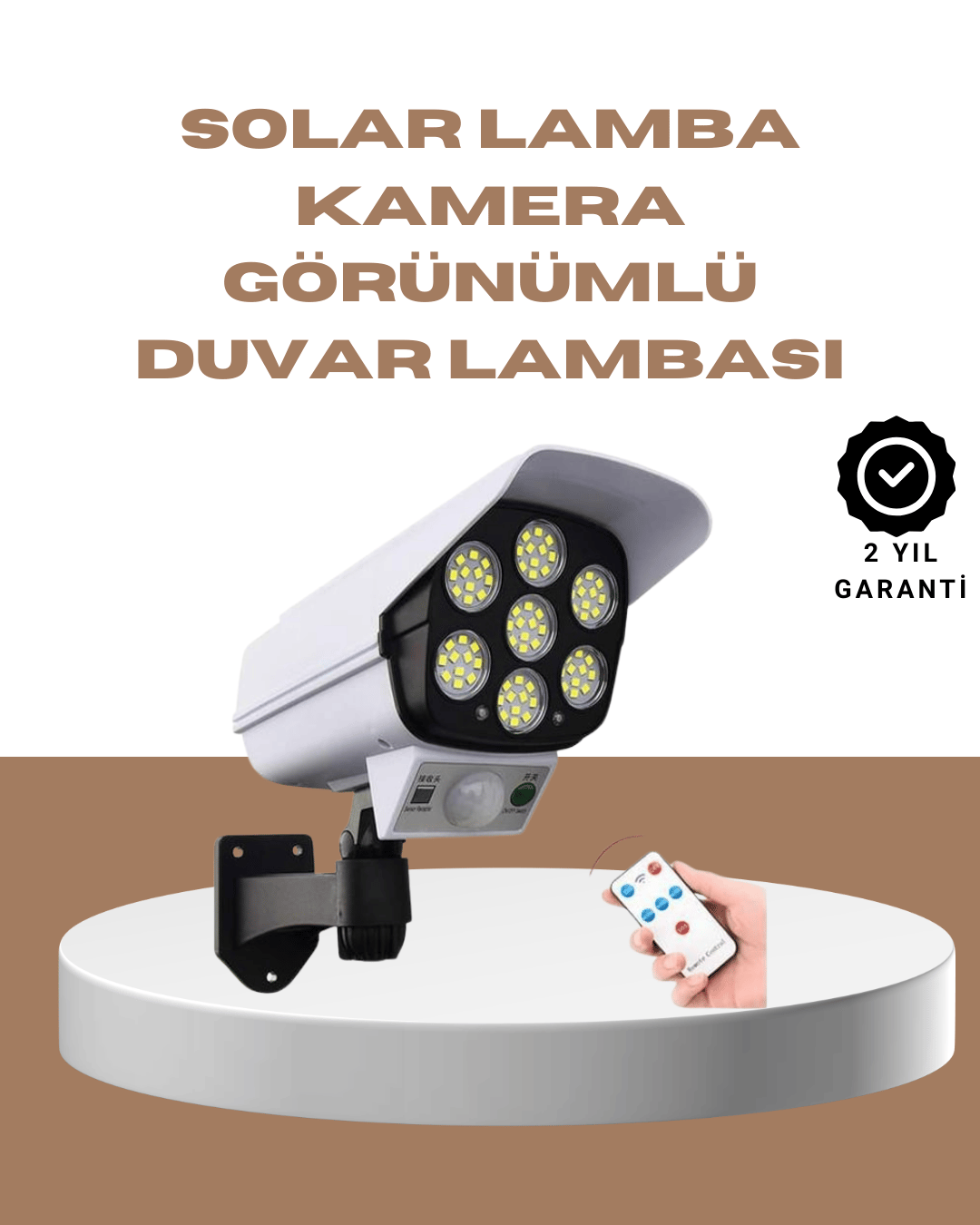 3 Modlu Güneş Paneli Aydınlatmalı Dış Mekan Güvenlik Işığı – IP65 Su Geçirmez, PIR Sensörlü