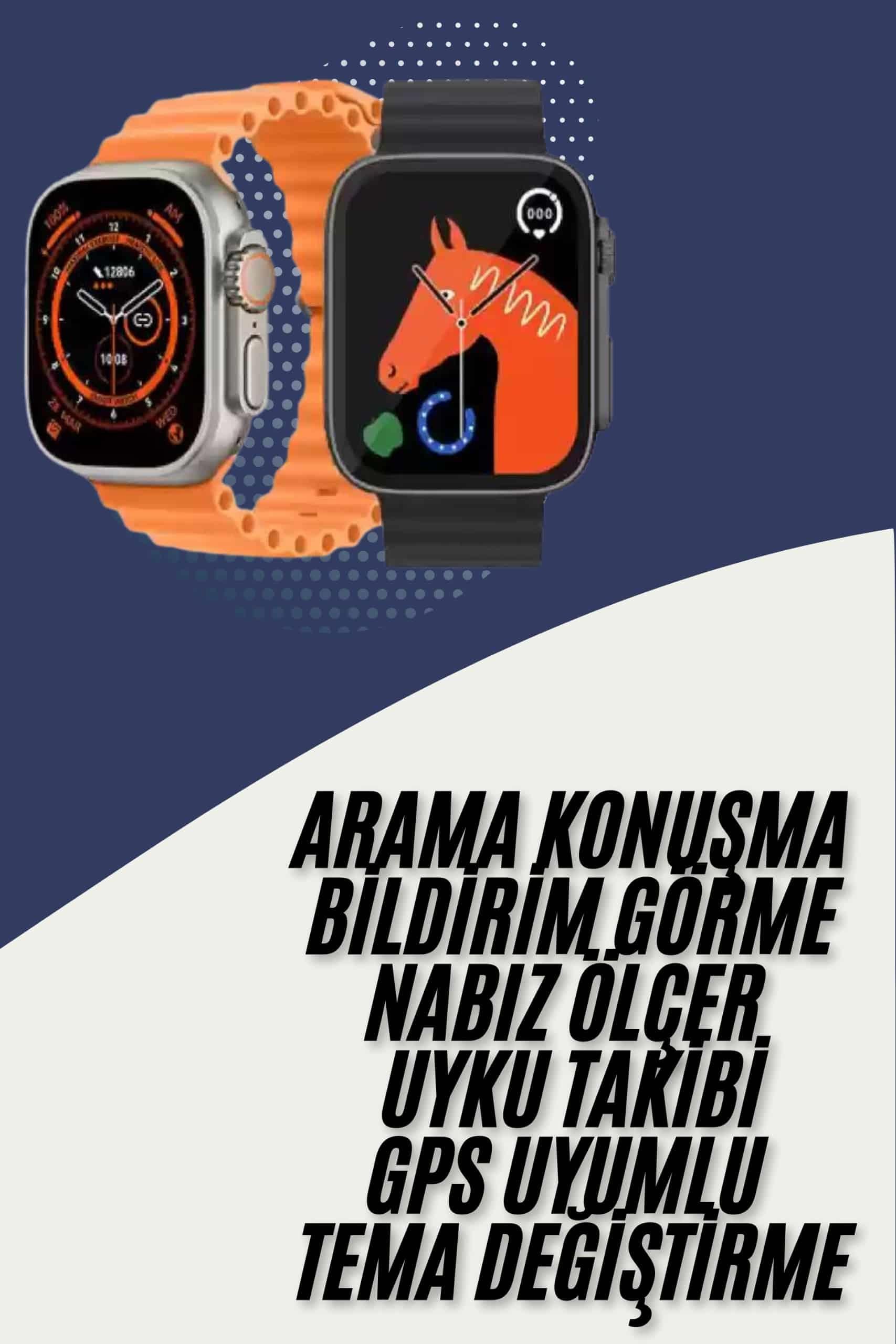 Akıllı Saat Kordon Hediyeli Güçlü Batarya Kapasiteli Titreşimli Bildirim Görme Unisex