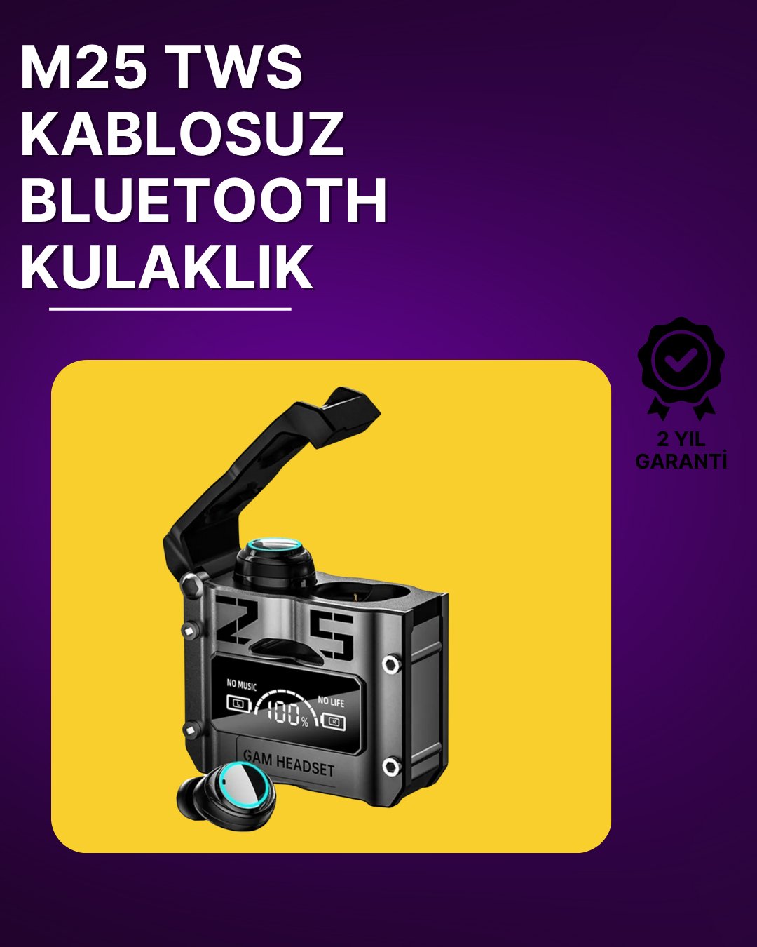 Bluetooth 5.3 Kablosuz Kulaklık | Powerbank Şarj Kutulu | Ultra HD Ses Kalitesi