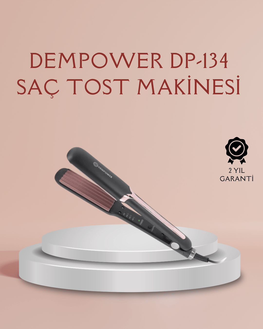 DEMPOWER DP-134 Tost Saç Şekillendirici – Hızlı Isınan, Kalıcı ve Belirgin Dalgalar İçin İdeal