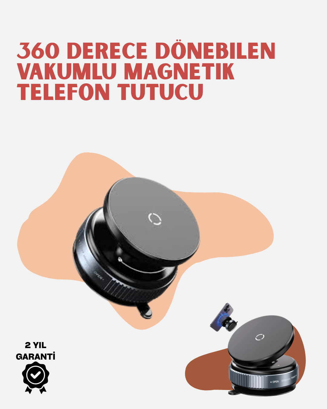Evrensel Uyumlu Manyetik Araç Telefon Standı – Dayanıklı Alüminyum Gövde