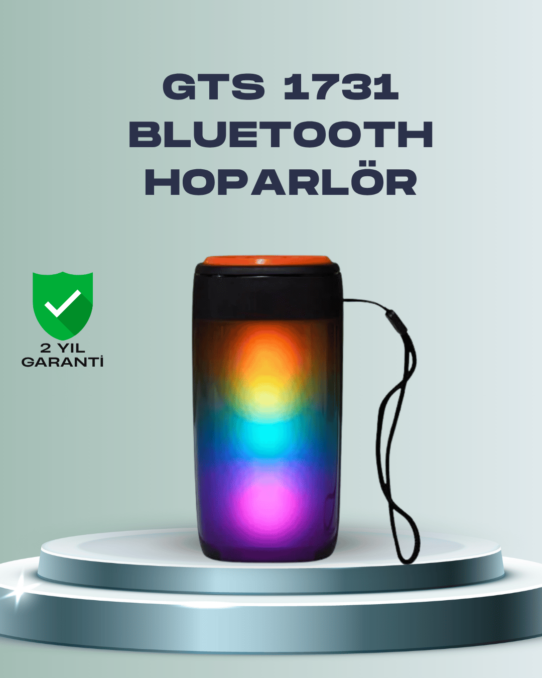 GTS 1731 Kablosuz Hoparlör – LED Işık, FM Radyo, TF Kart ve USB Girişli