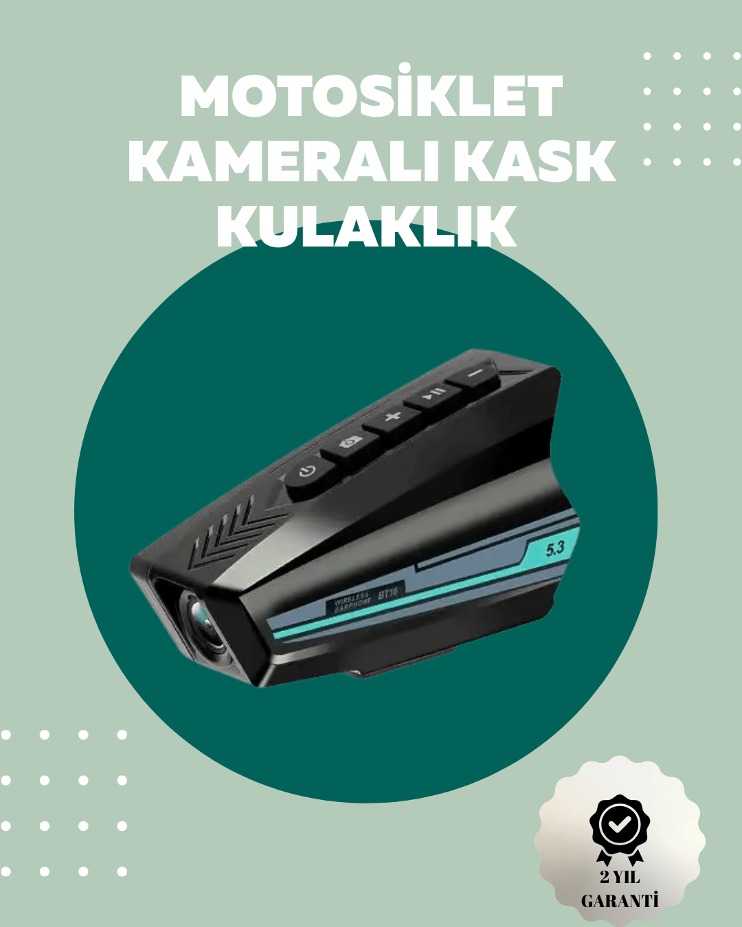 IP65 Sertifikalı Kask Kamerası – Geniş Açı Lens, Bluetooth 5.3