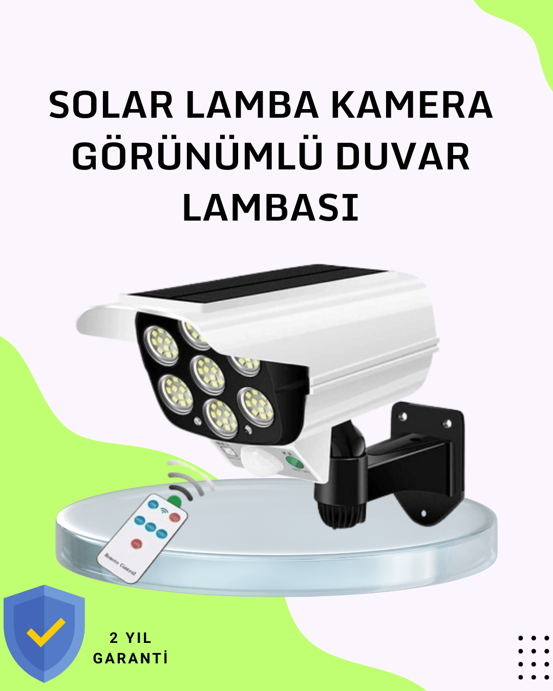 Kablosuz, Güneş Paneliyle Şarj Olan Dış Mekan Lambası – 8-10 Saat Aydınlatma Süresi