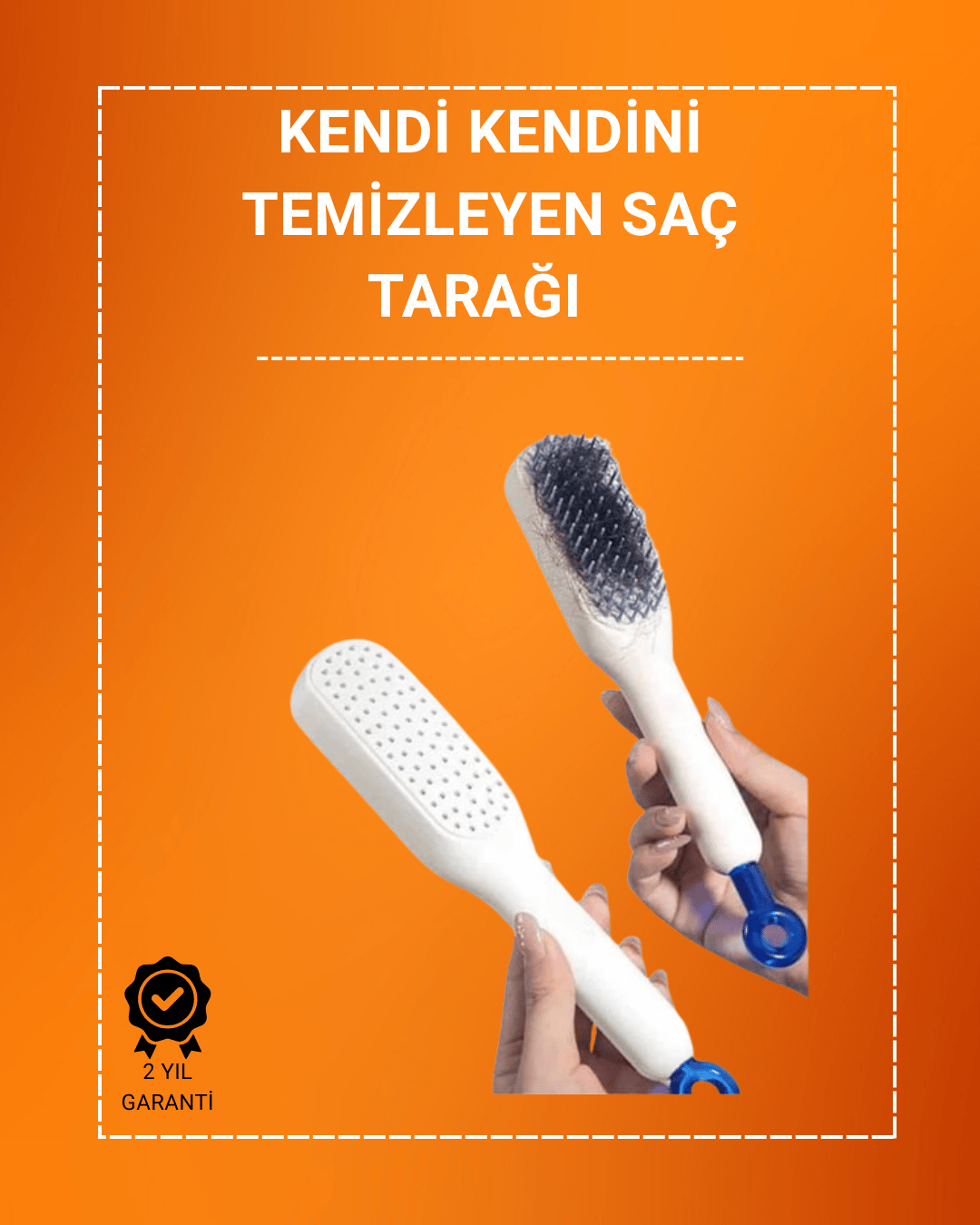Kafa Derisi Masajlı Saç Tarağı – Kendini Temizleyen, Anti-Statik