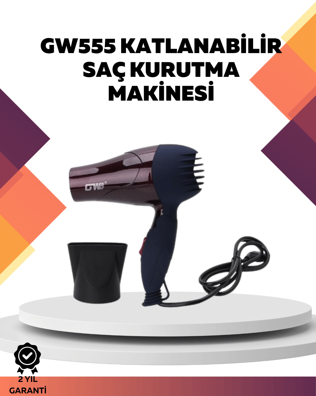Mini Saç Kurutma Makinesi | Katlanabilir Sap, Kompakt Boyut, Sessiz Çalışma