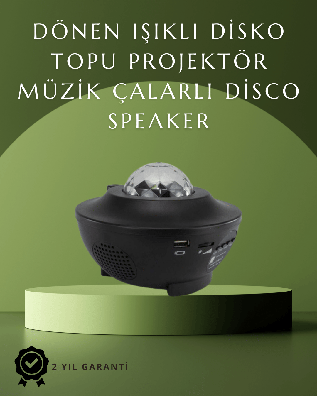 Müzik Ritimli Işık Değişimi & Dönen Dalga Efekti – Galaxy Projektör