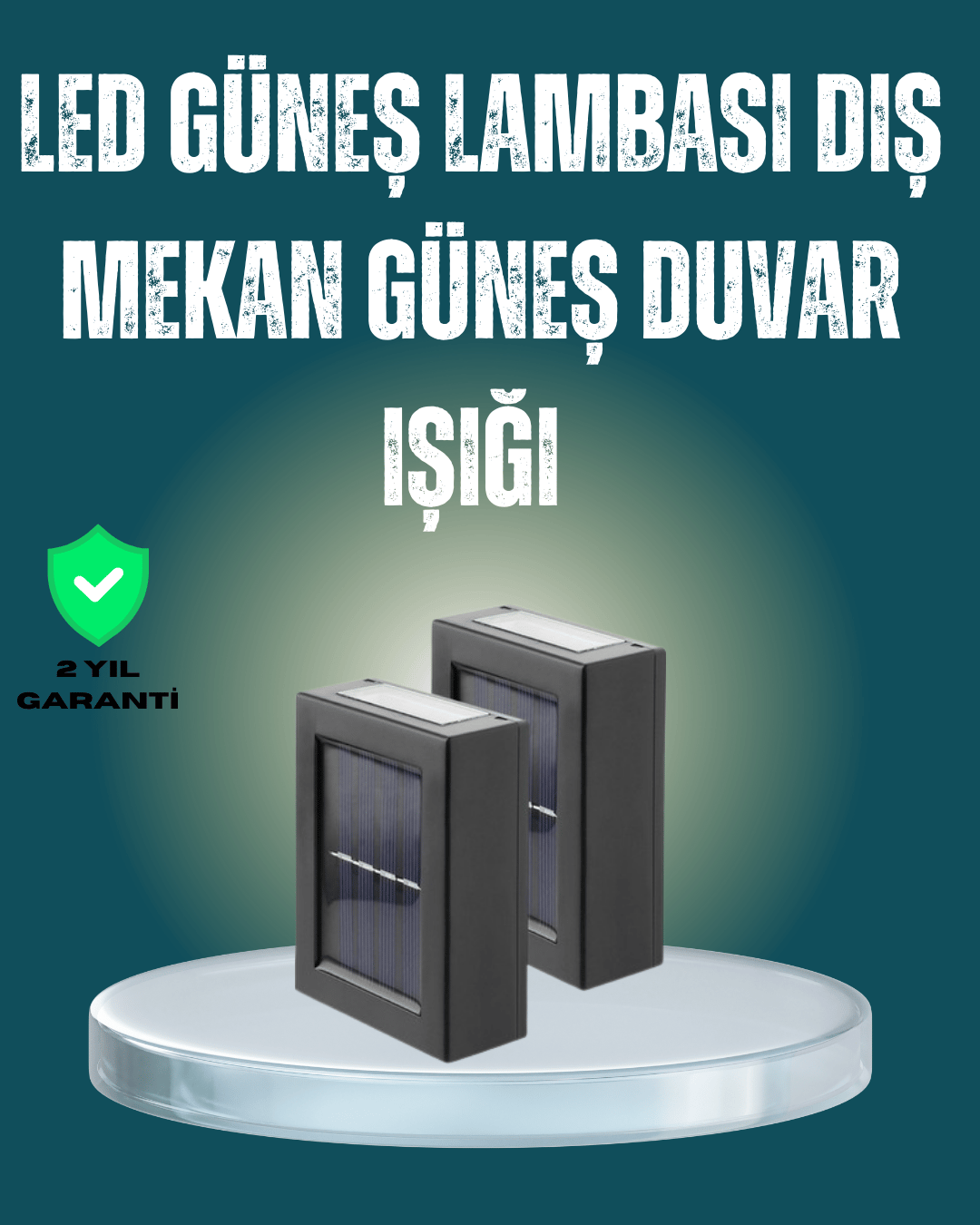 Şeffaf Abajurlu Duvar Tipi Solar Işık