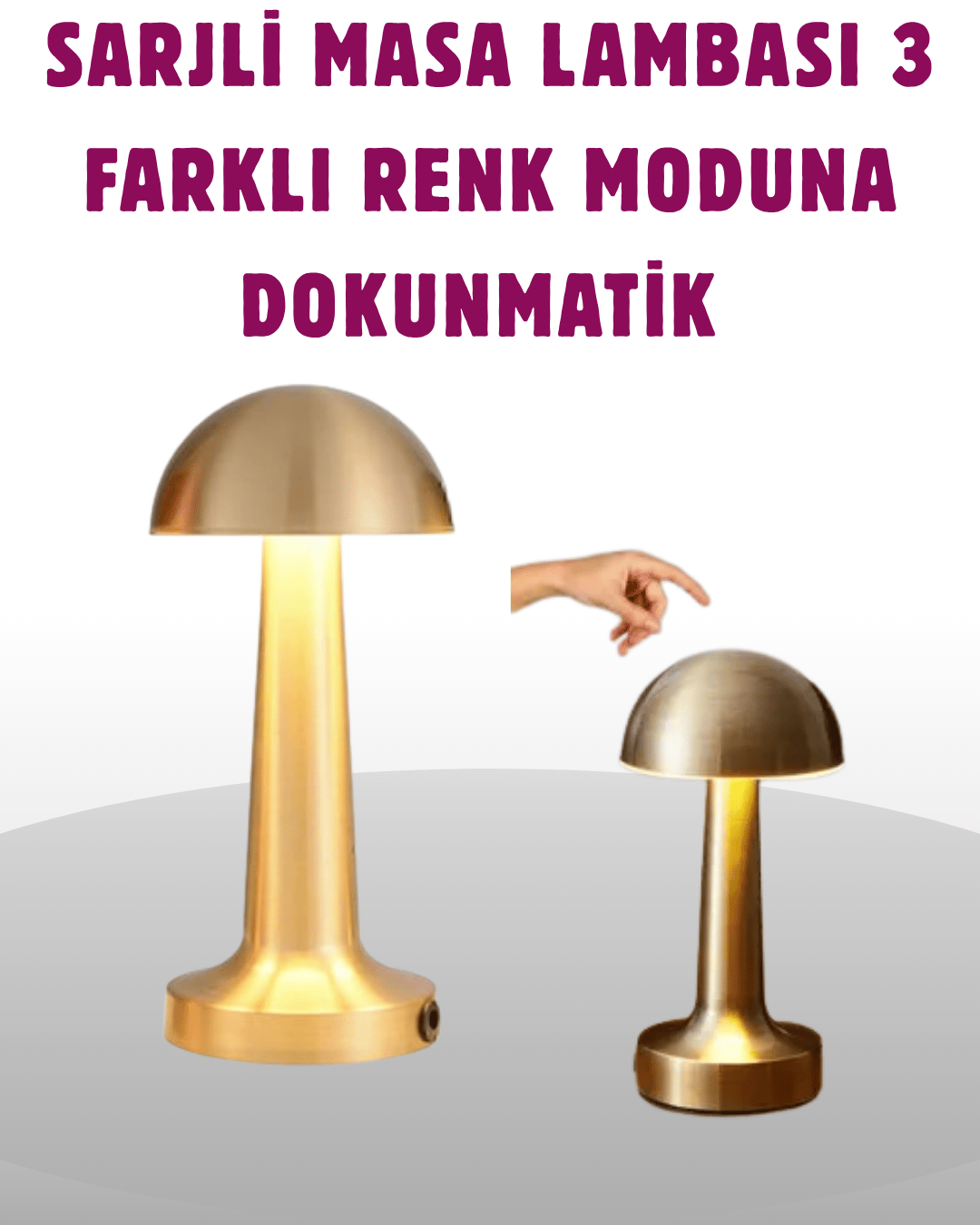 Taşınabilir Dokunmatik LED Lamba – Sıcak & Soğuk Işık Ayarı