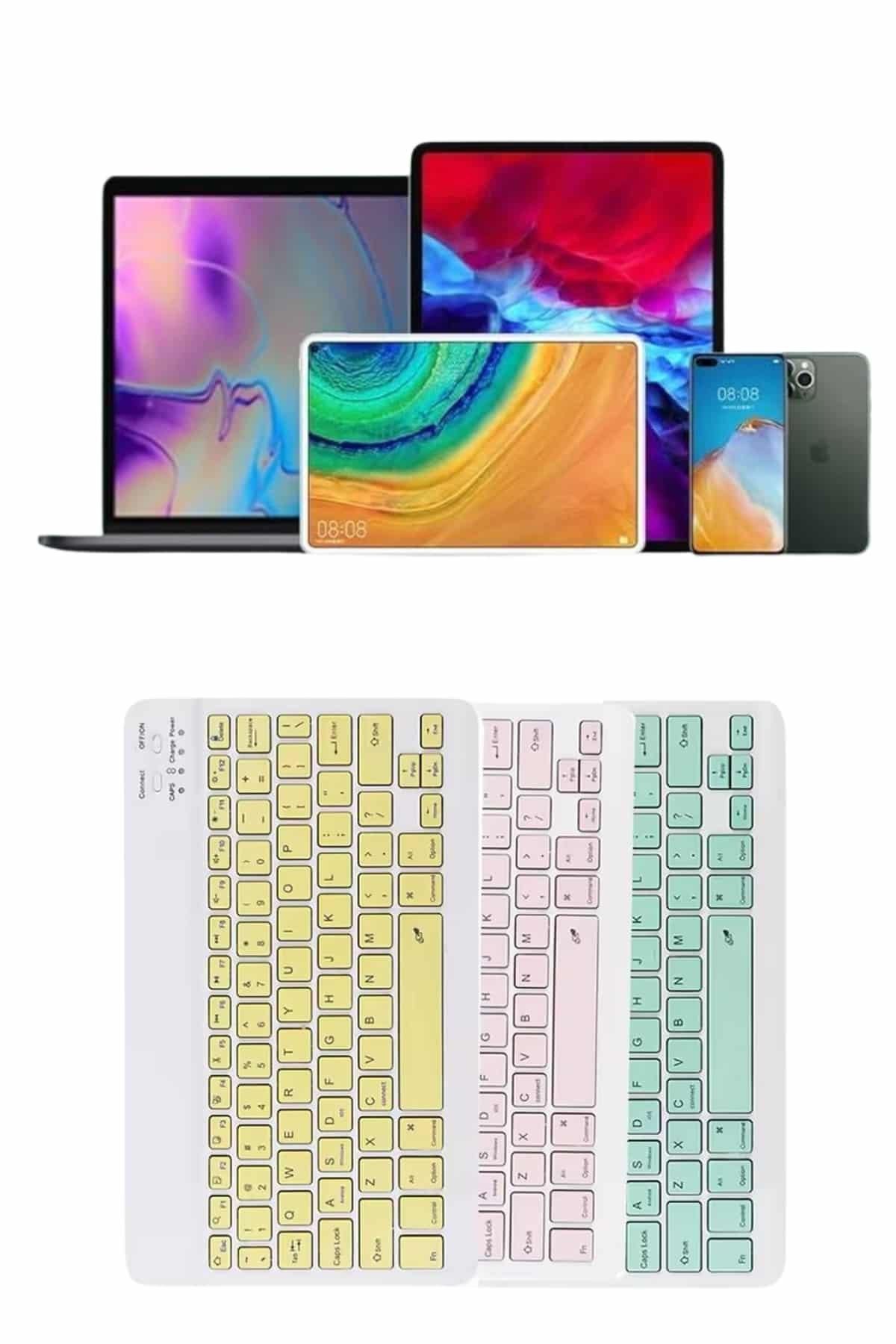 Uyumlu Kablosuz Bluetooth Şarj Edilebilir Mini Q Klavye