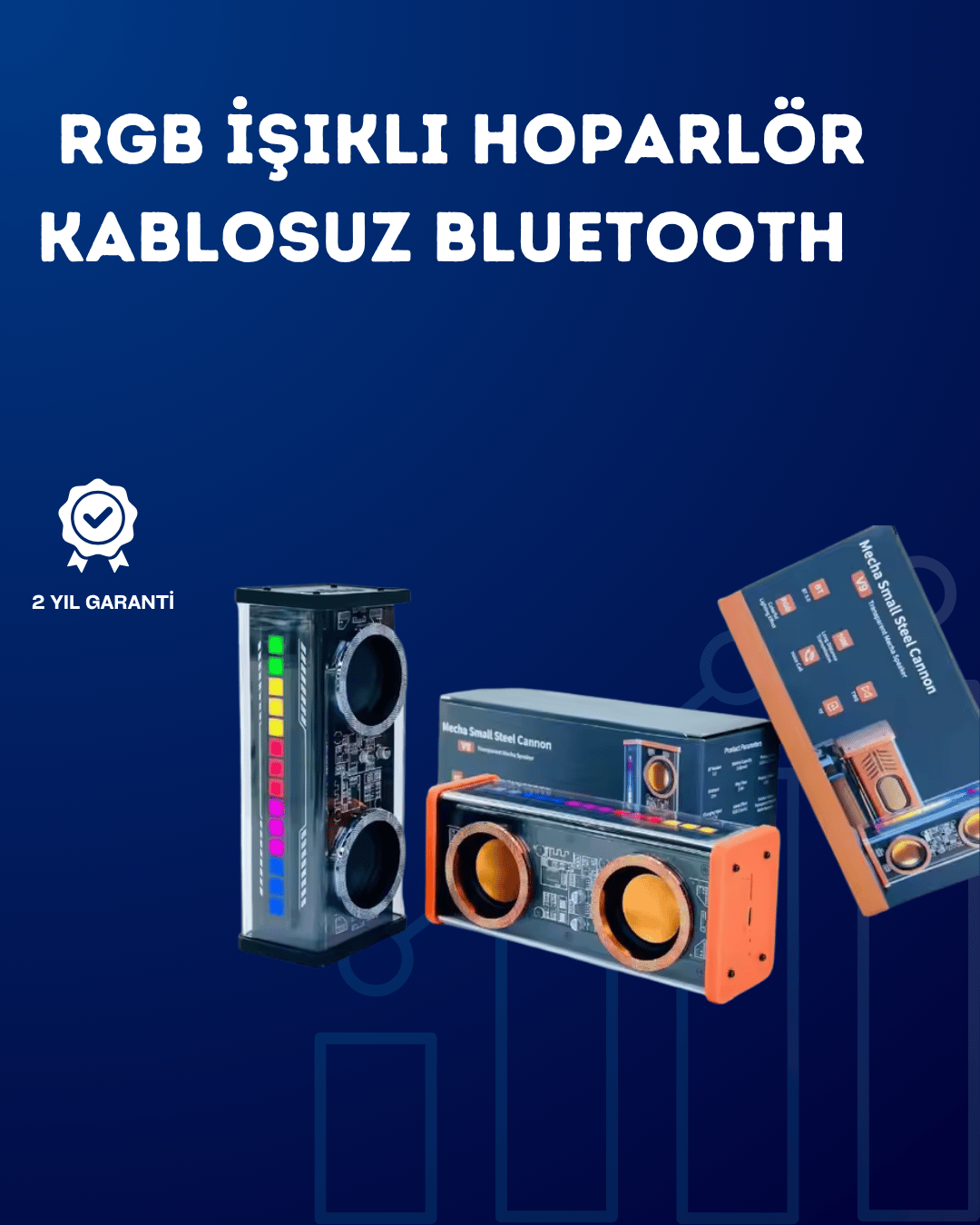 V9 10W TWS Stereo Hoparlör – Renkli Işık ve Uzun Pil