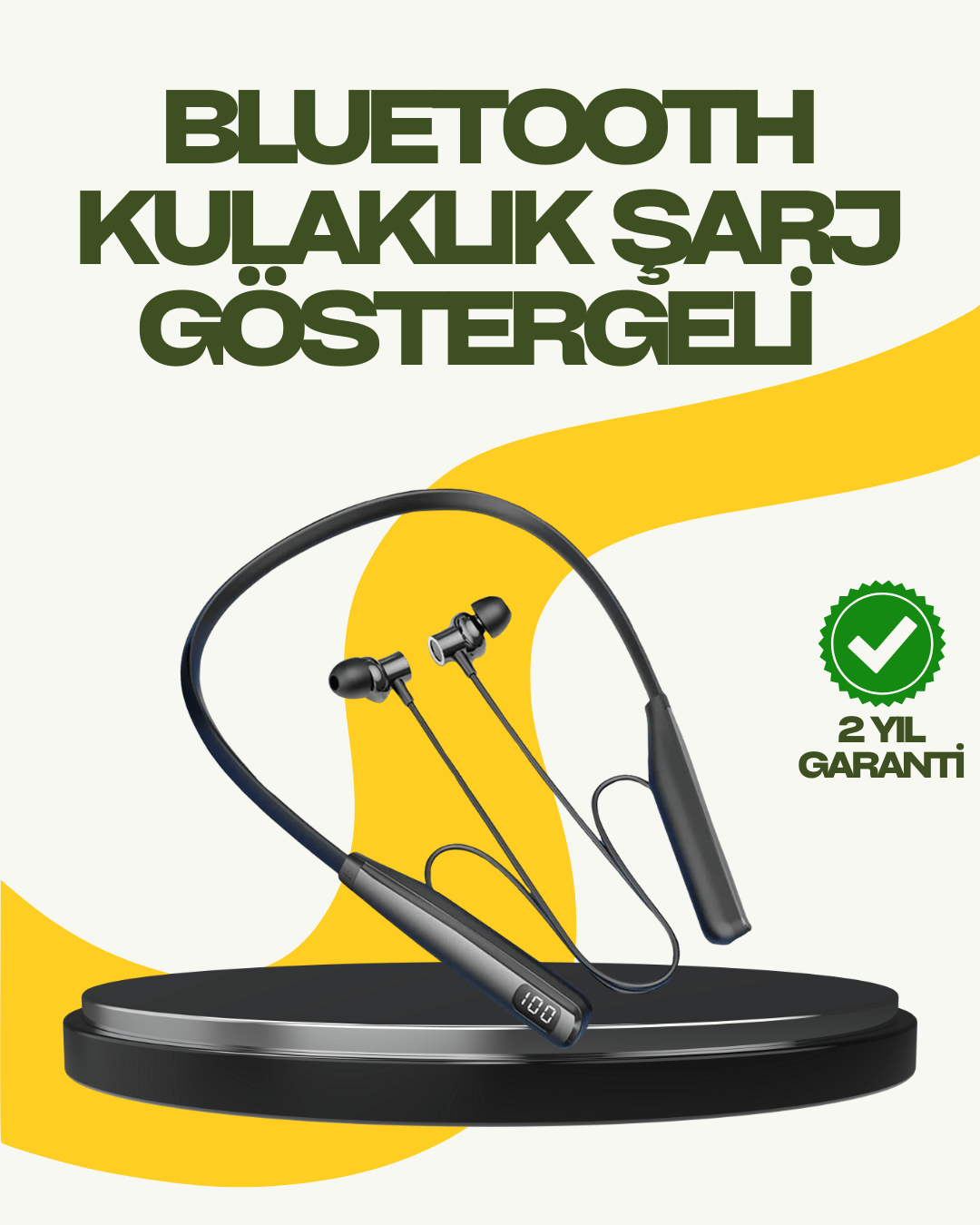 Y12 Bluetooth Boyun Bantlı Kulaklık – 100 Saat Pil, Bluetooth 5.3, Dokunmatik Kontrol