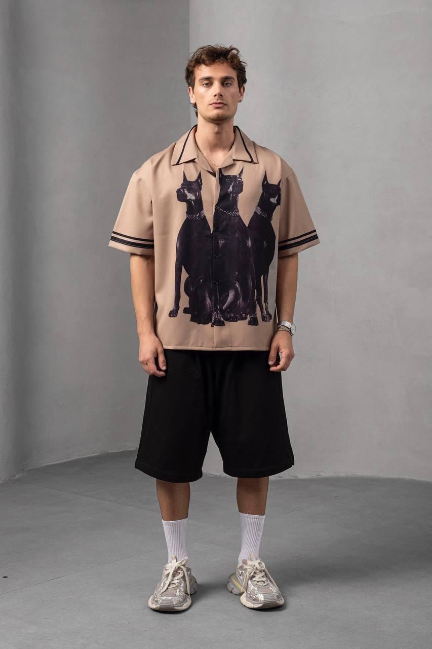 Baskılı Oversize Gömlek