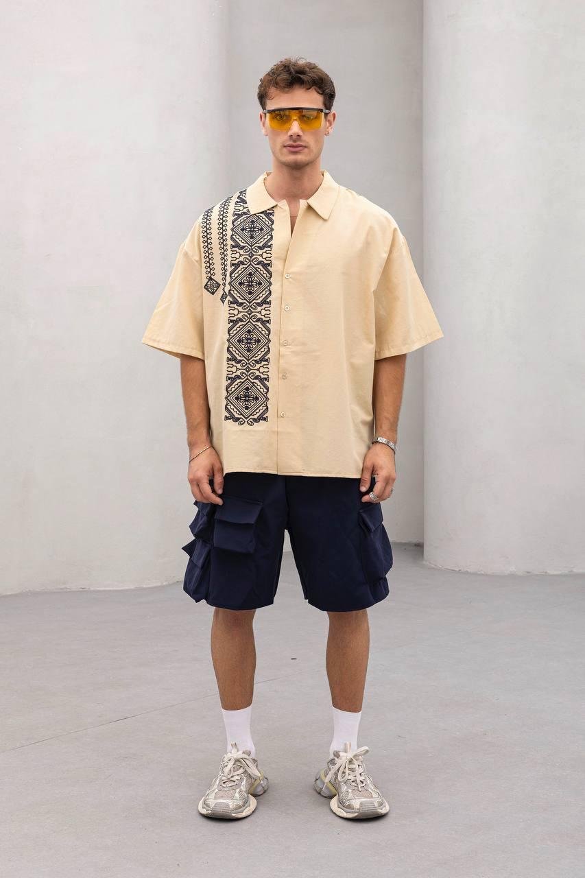 Baskılı Oversize Gömlek