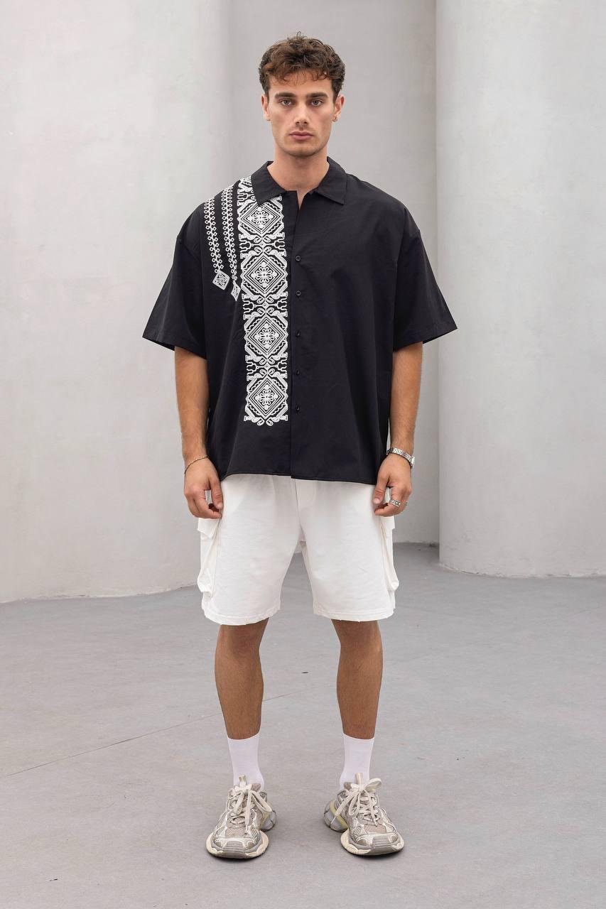 Baskılı Oversize Gömlek