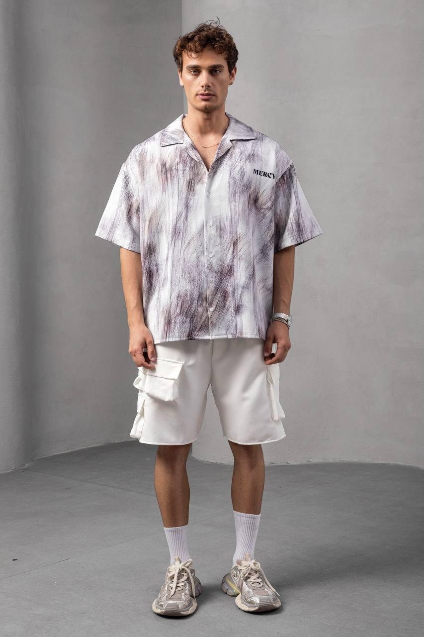 Baskılı Oversize Gömlek