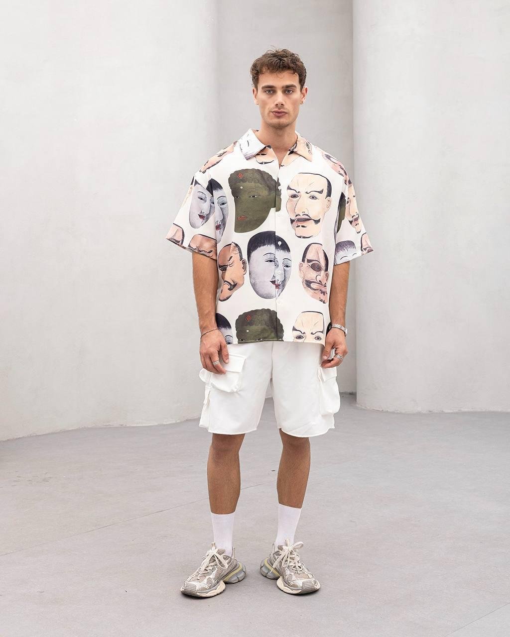 Baskılı Oversize Gömlek
