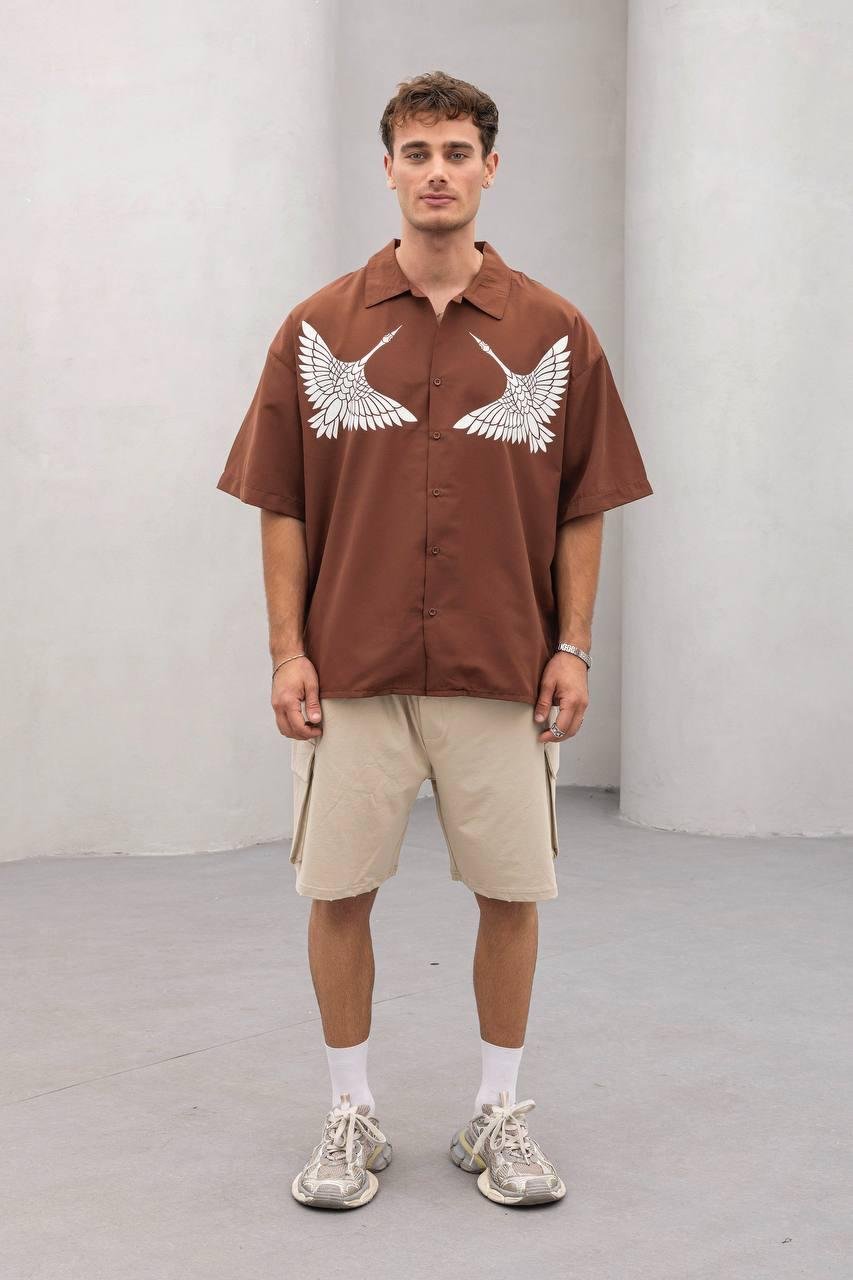 Baskılı Oversize Gömlek