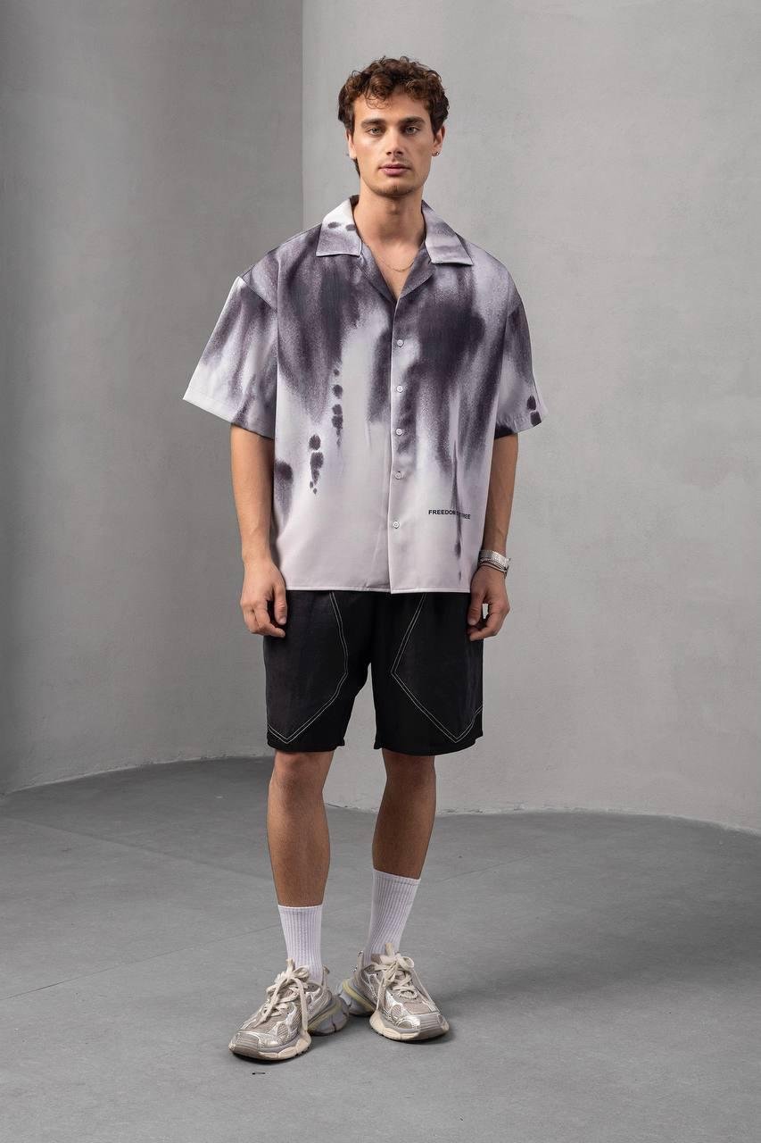 Baskılı Oversize Gömlek