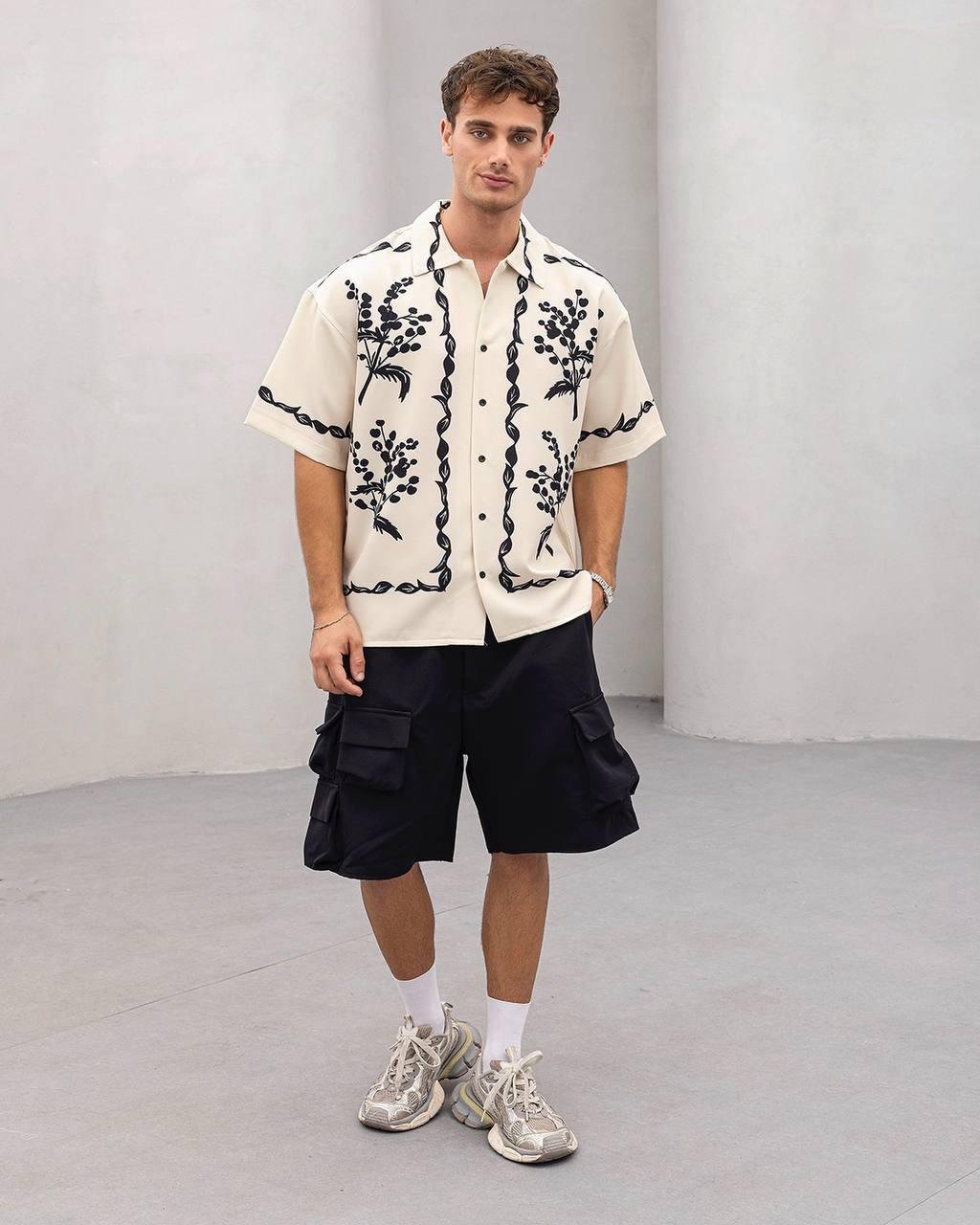 Baskılı Oversize Gömlek