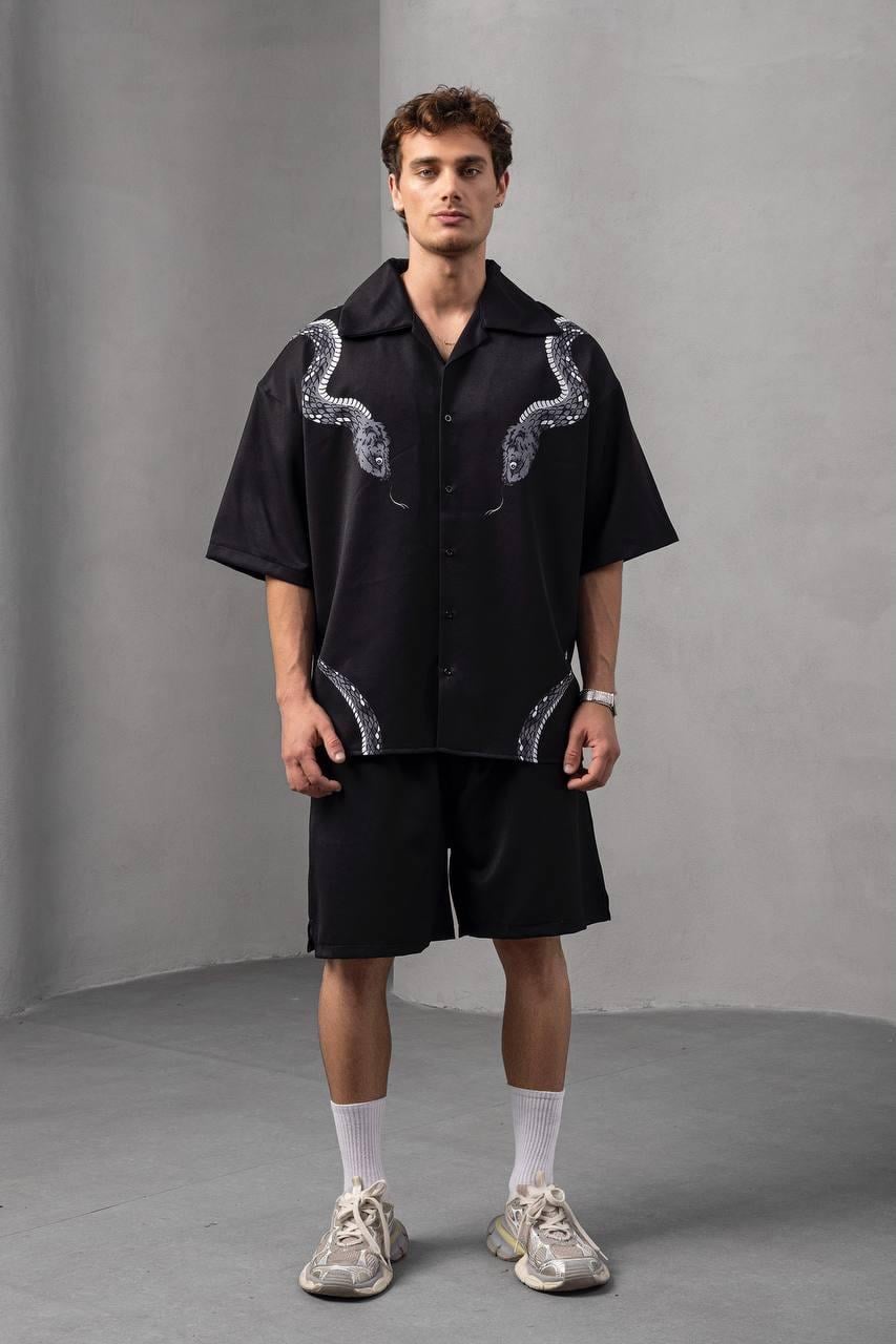 Baskılı Oversize Gömlek
