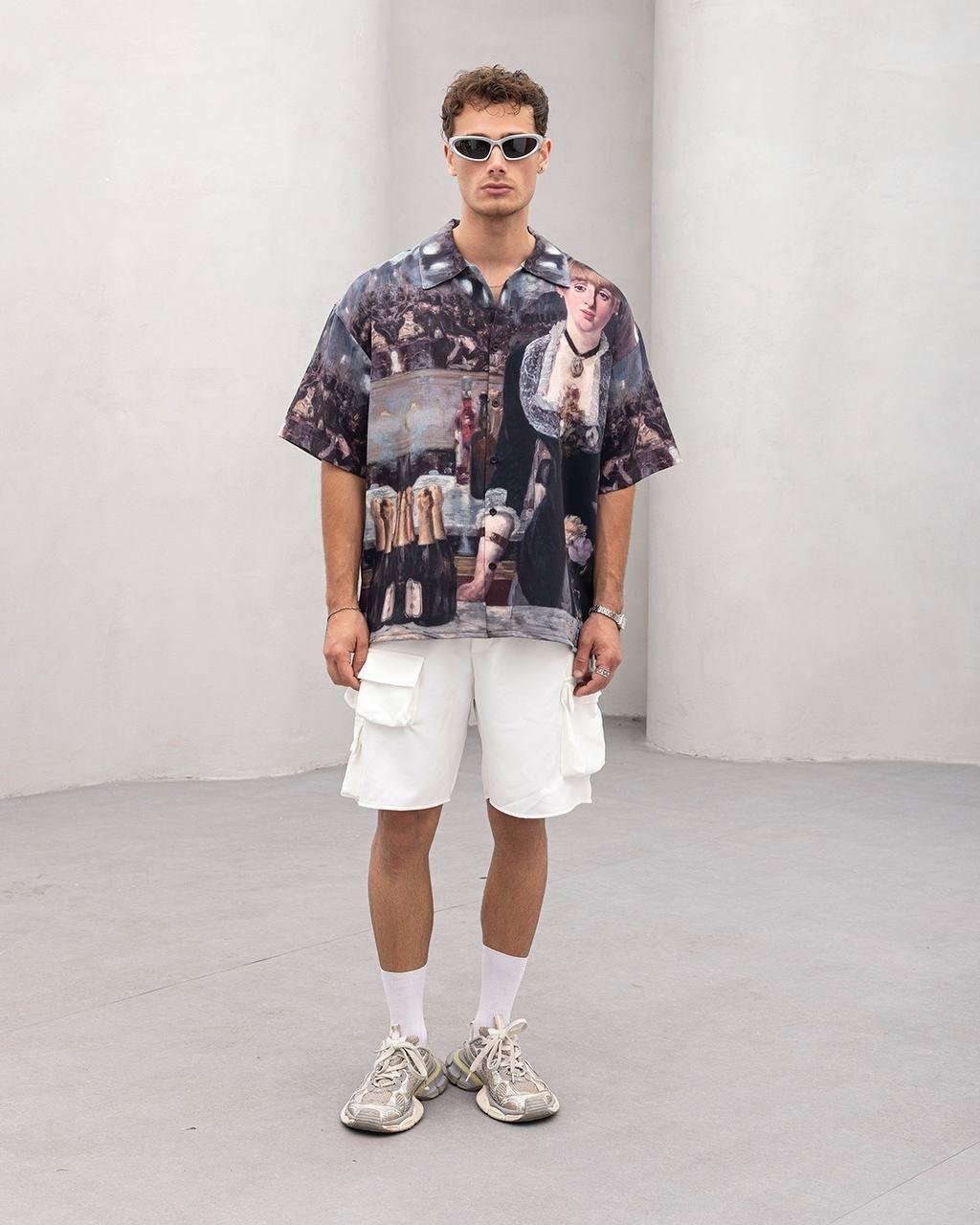 Baskılı Oversize Gömlek