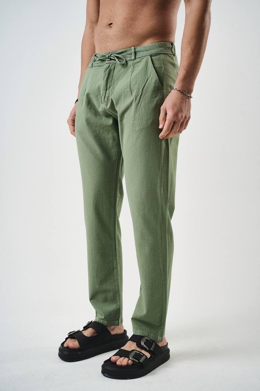 Haki Keten Pantolon