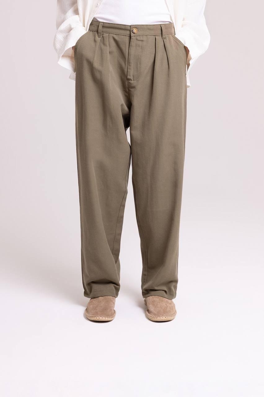 Haki Keten Pantolon