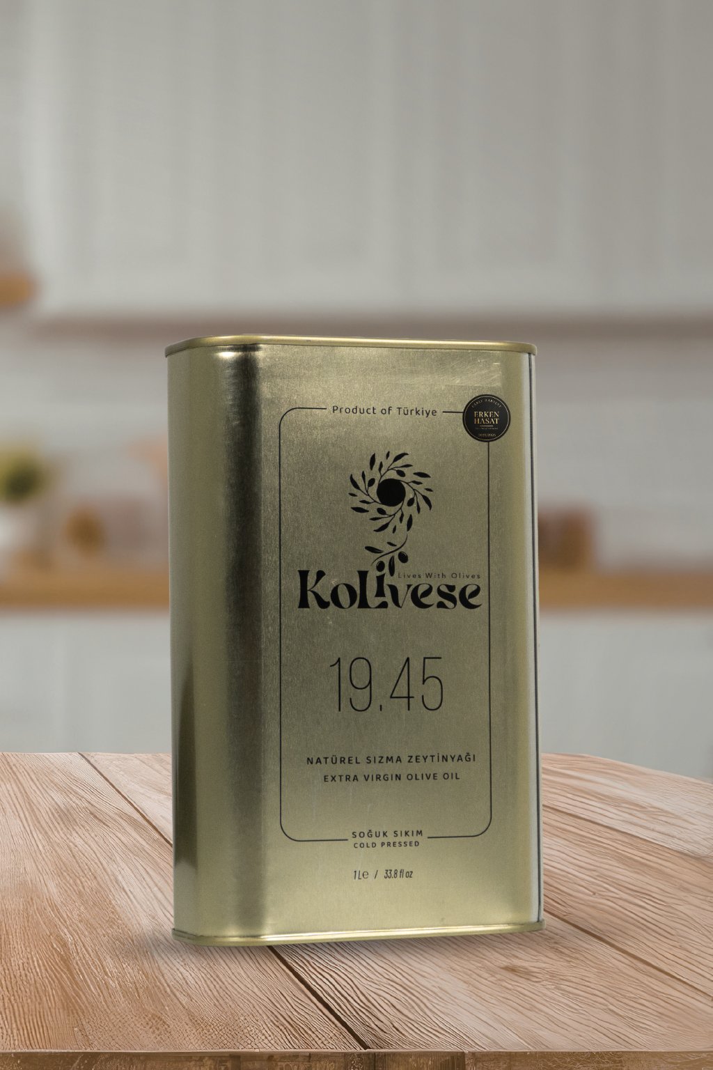 Kolivese Erken Hasat Soğuk Sıkım Natürel Sızma Zeytinyağı – 1 Litre Teneke