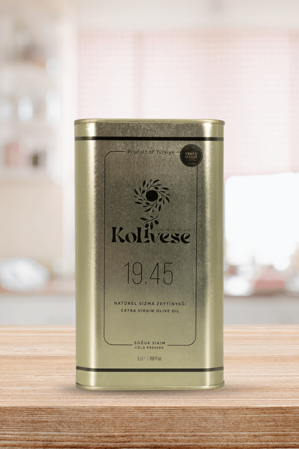 Kolivese Erken Hasat Soğuk Sıkım Natürel Sızma Zeytinyağı – 5 Litre Teneke