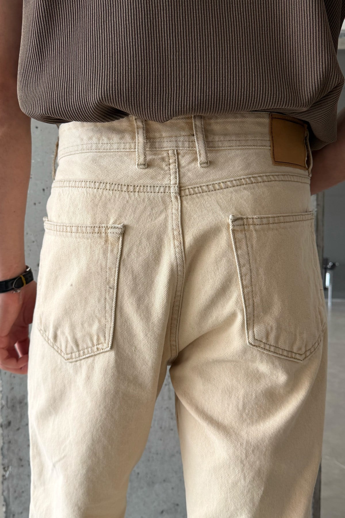 Erkek Regular Jean Pantolon Bej