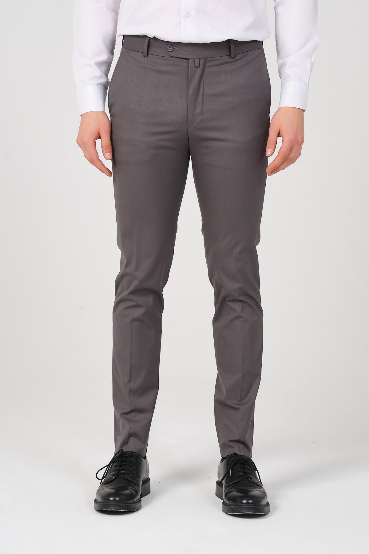 Slim Fit Erkek Kumaş Pantolon Gri