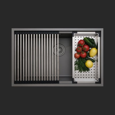 Allure El Yapımı Nano Eviye Seti 70x44 cm Mat Gri (Gun Grey)
