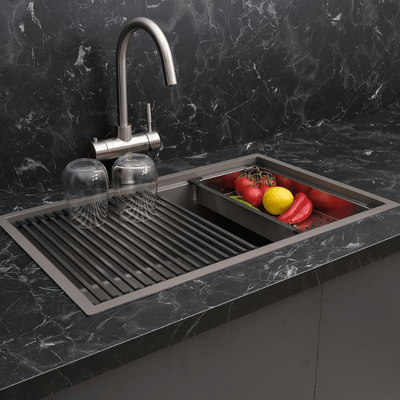 Allure El Yapımı Nano Eviye Seti 70x44 cm Mat Gri (Gun Grey)