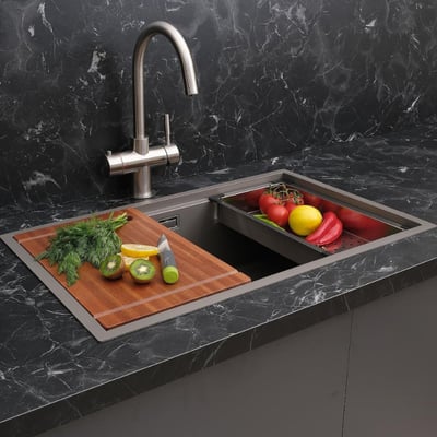 Allure El Yapımı Nano Eviye Seti 70x44 cm Mat Gri (Gun Grey)