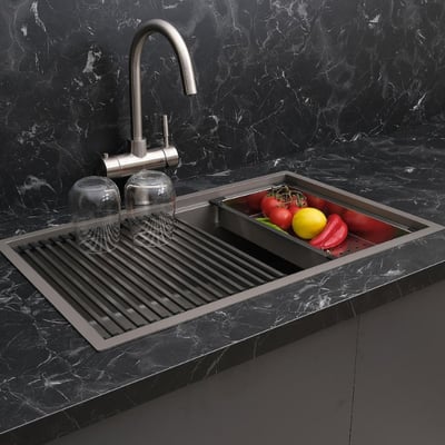 Allure El Yapımı Nano Eviye Seti 70x44 cm Mat Gri (Gun Grey)