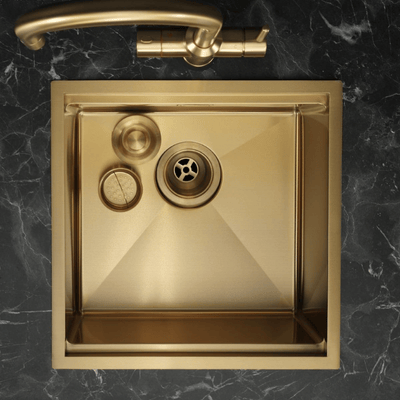 Allure El Yapımı PVD Eviye Seti 44x44 cm Altın (Gold) 