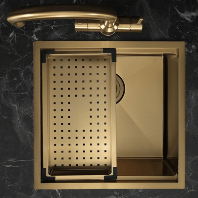 Allure El Yapımı PVD Eviye Seti 44x44 cm Altın (Gold) 