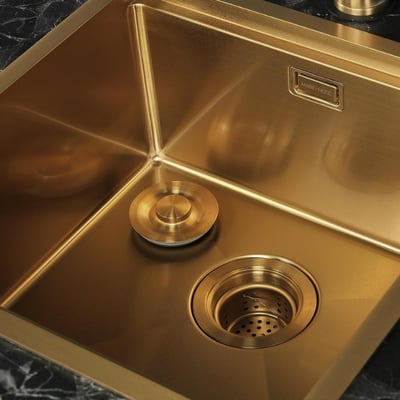 Allure El Yapımı PVD Eviye Seti 44x44 cm Altın (Gold) 