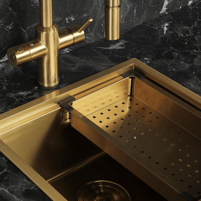 Allure El Yapımı PVD Eviye Seti 44x44 cm Altın (Gold) 
