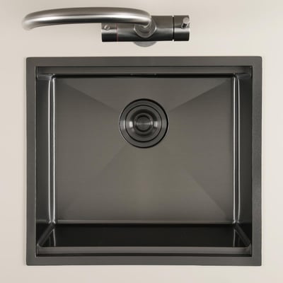 Allure El Yapımı PVD Eviye Seti 49x44 cm Siyah (Black)