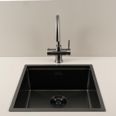 Allure El Yapımı PVD Eviye Seti 49x44 cm Siyah (Black)
