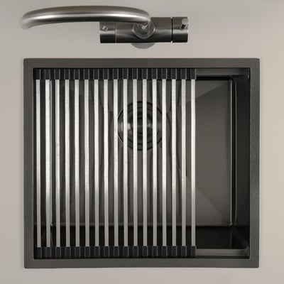 Allure El Yapımı PVD Eviye Seti 49x44 cm Siyah (Black)
