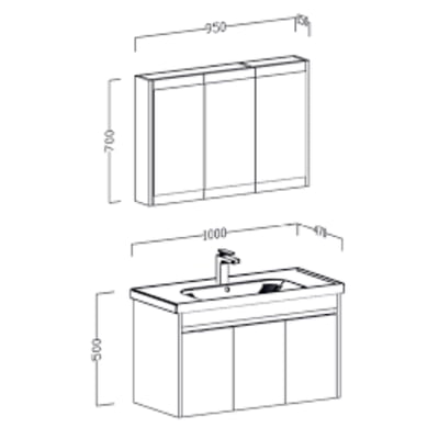BİGA 100CM BANYO DOLABI-UD BEYAZ