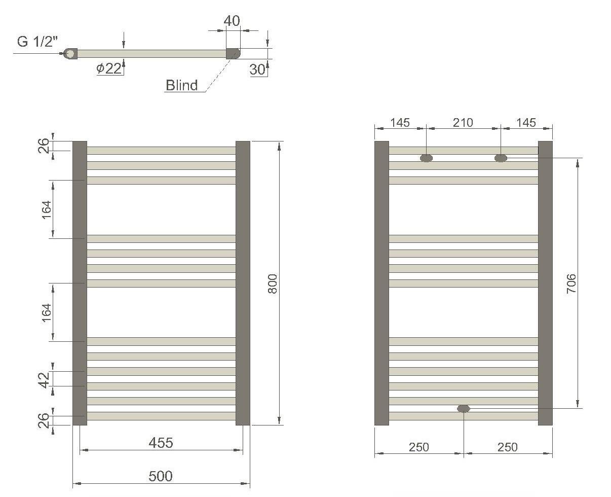 DEKORATİF 50X80 MAT SİYAH KARE BORULU  HAVLUPAN